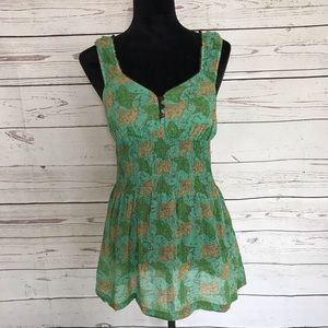 Free People Green & Brown Tank